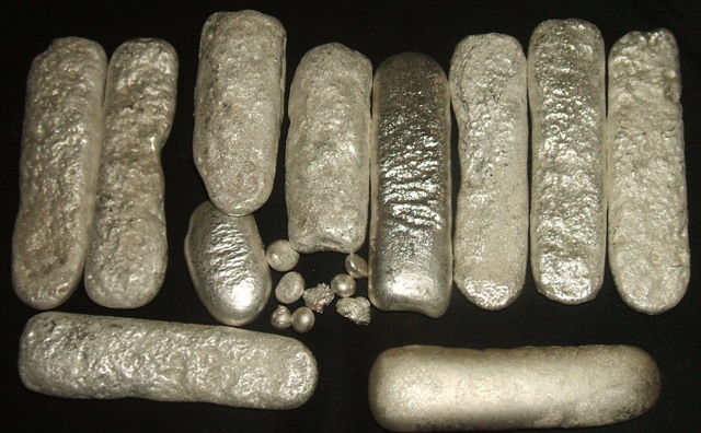 about 1.25 pounds of sterling ingots made from my old inventory