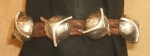 Cast Pollen Sterling silver bola leather bracelet c MHD 01