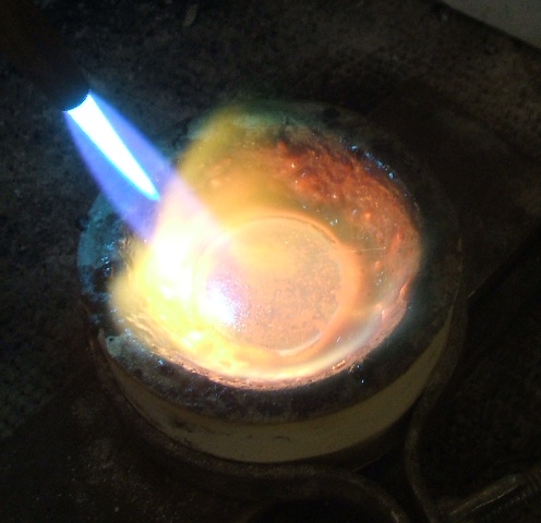 luscious salmon liquidus blob of sterling silver