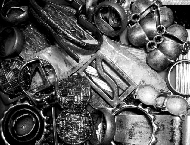 Marshall Hansen Design silver old stock going into crucible